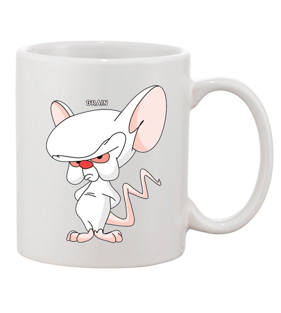 AJIYBN Pinky & The Brain Tasse à Café En Céramique Motif Tête De Rose Blanc 325 Ml